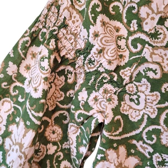 Sanctuary Green & Pink Floral Tencel Smocked Sleeve Blouse Women's Size S - Picture 4 of 7
